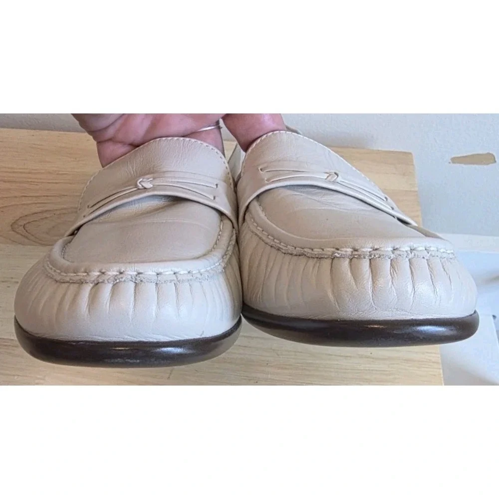 SAS Womens Tripad Comfort Bone White Leather Wedge Loafers Shoes Size 11‎ W L8